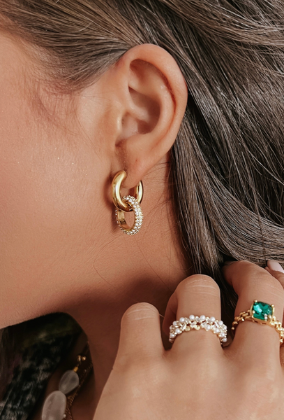 Everleigh Crystal Hoop Earrings