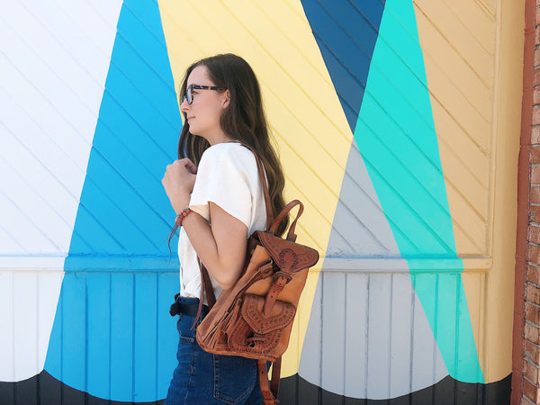 Leather Backpack with Tassel