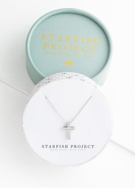 Shine Your Light Cross Necklace in Platinum
