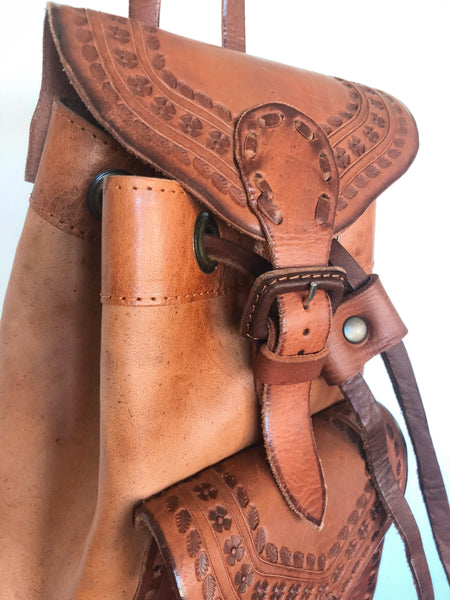 Leather Backpack with Tassel