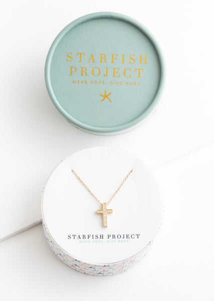 Shine Your Light Cross Necklace in Gold