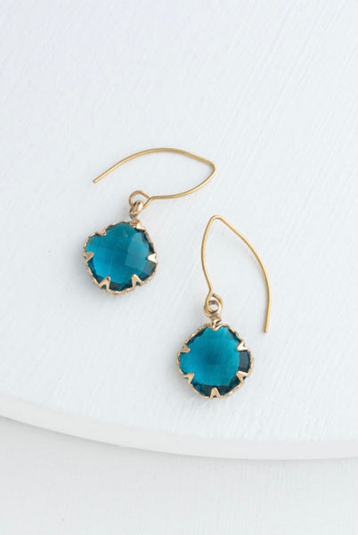 Anita Glass Earrings in Sapphire Blue