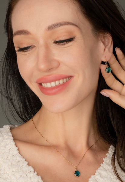 Anita Glass Earrings in Sapphire Blue