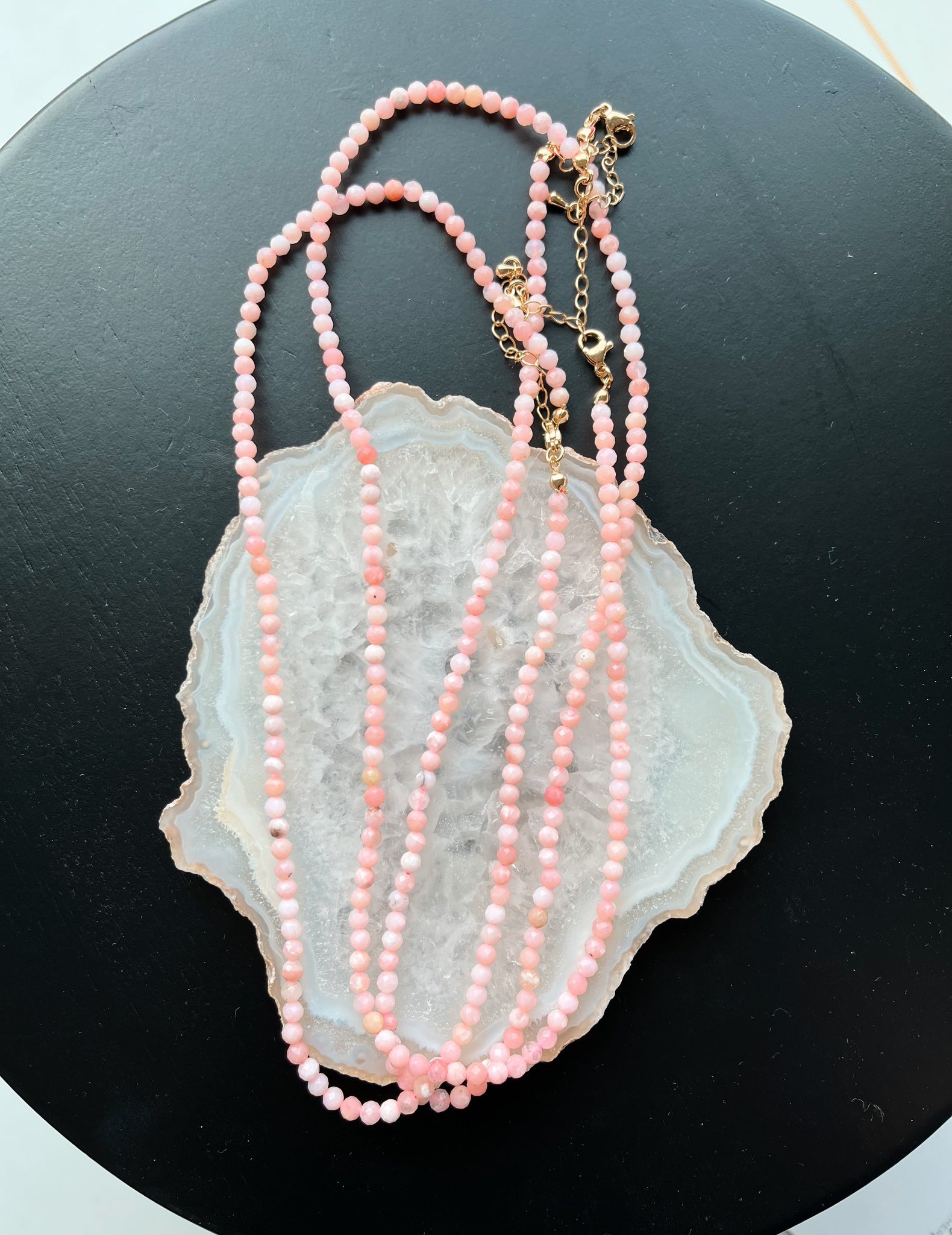 Rose Quartz Beaded Layering Necklace