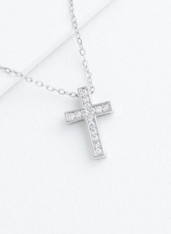 Shine Your Light Cross Necklace in Platinum