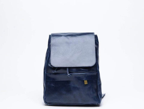 Mini Enku Leather Backpack - Cobalt