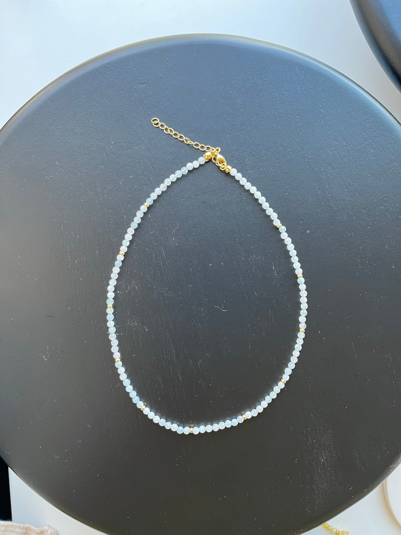 Blue Moonstone Beaded Layering Necklace